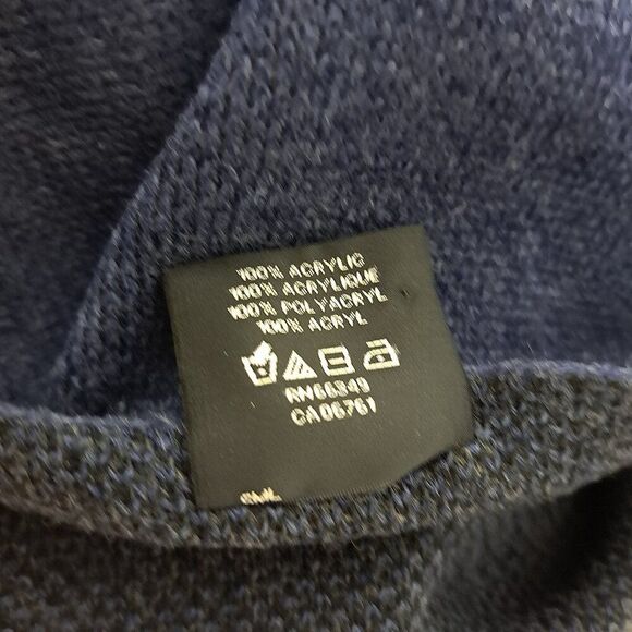 Lord & Taylor Women's Color Block Charcoal Blue Open Boho Office Knit Poncho OS - Picture 7 of 7